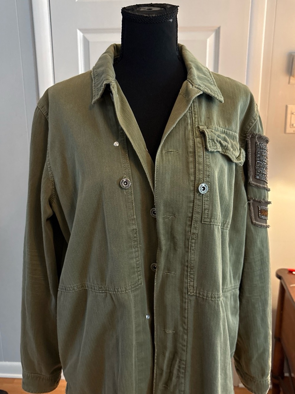 Free People Olive Green Utility Jacket